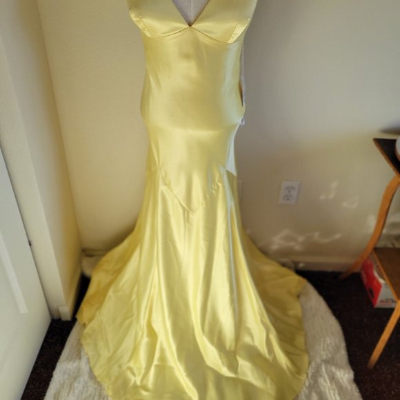 Elegant Yellow Evening Gown - Picture 4 of 13